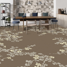 Leaf And Flower Element Nylon Wall To Wall Printed Carpet For Room