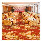Red Luxury Hospitality Carpet Polypropylence Woven Wilton Carpet