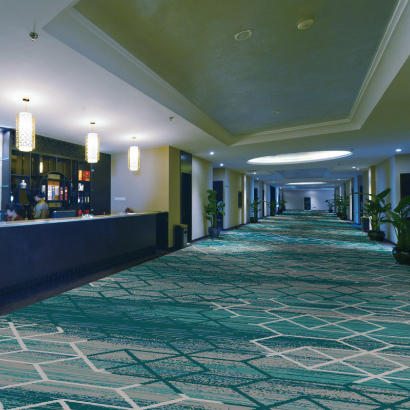 Hotel Lobby Carpet Decoration Woven Axminster Carpet Fire Retardant