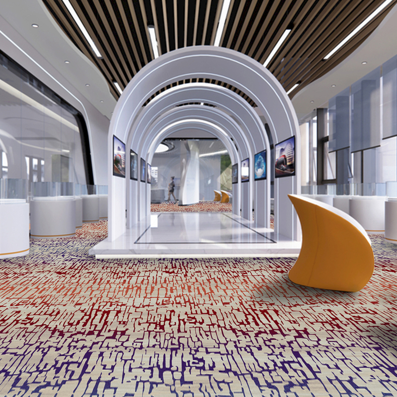 100% Nylon Commercial Full Room Carpet Ink Painting Style Printing Carpet
