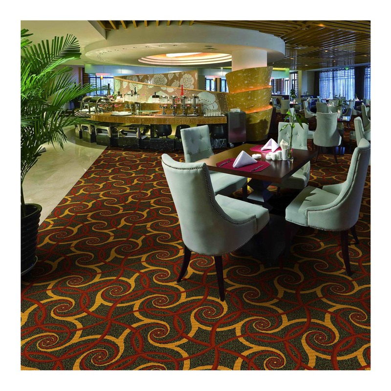 Hotel Lobby Carpet Decor Woven Axminster Carpet Fire Retardant
