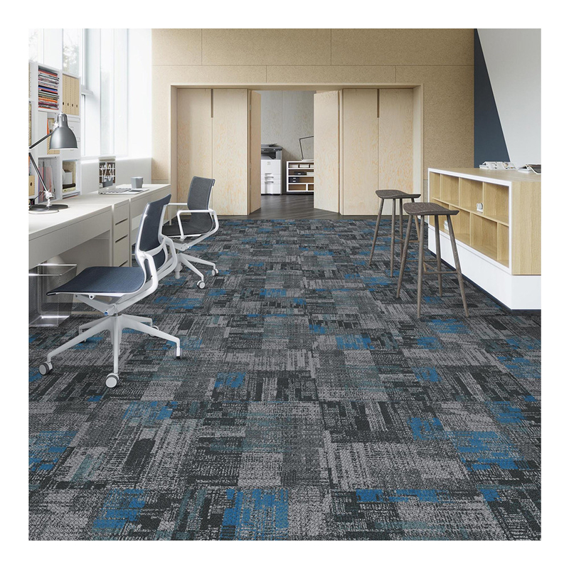 Rubbing Design Printed Loop Pile Carpet Tiles Nylon Material For Business